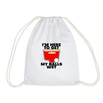 Je suis là pour mouiller mes couilles - Sac de sport léger - blanc - Devant