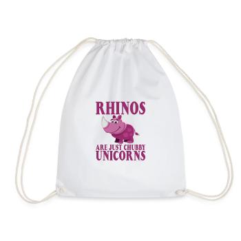 Rhinos Are Just Chubby Unicorns - Turnbeutel - Weiß - Vorne
