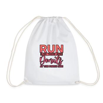 Courez comme s’il y avait des beignets à la ligne d’arrivée 3 - Sac de sport léger - blanc - Devant