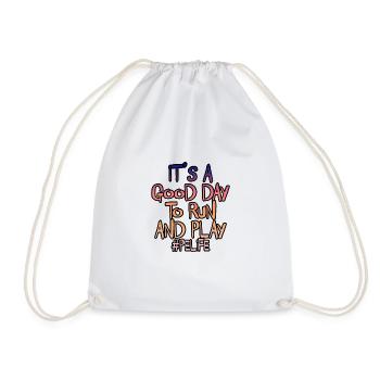 It's A Good Day To Run And Play 3 - Drawstring Bag - white - Front