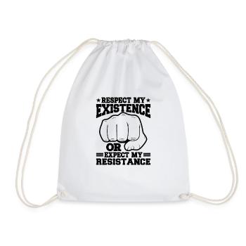 Respectez mon existence ou attendez-vous à ma résistance 11 - Sac de sport léger - blanc - Devant