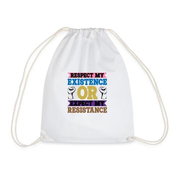 Respectez mon existence ou attendez-vous à ma résistance 8 - Sac de sport léger - blanc - Devant