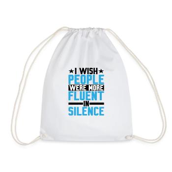 J’aimerais que les gens soient plus à l’aise dans le silence - Sac de sport léger - blanc - Devant