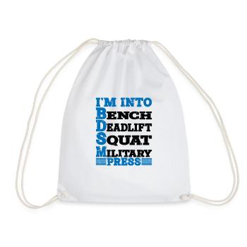 Je suis dans BDSM banc squat soulevé de terre presse militaire10 - Sac de sport léger - blanc - Devant