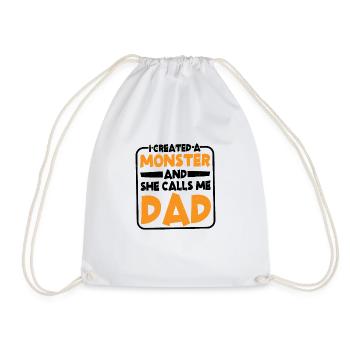 J’ai créé un monstre et elle m’appelle papa 2 - Sac de sport léger - blanc - Devant