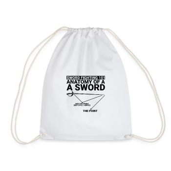 Sword Fighting 101 Anatomy Of A Sword 2 - Drawstring Bag - white - Front