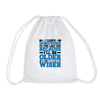 Je laisse les devoirs au dernier jour - Sac de sport léger - blanc - Devant