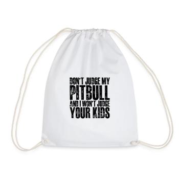 Ne jugez pas mon pitbull et je ne jugerai pas vos enfants 4 - Sac de sport léger - blanc - Devant
