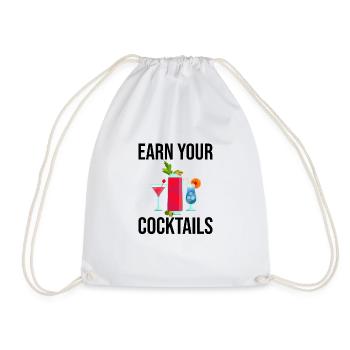 Earn Your Cocktails 2 - Drawstring Bag - white - Front