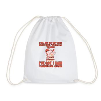 I Will Not Buy Any More Books - Drawstring Bag - white - Front