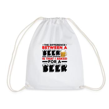 La différence entre une bière et votre opinion 2 - Sac de sport léger - blanc - Devant