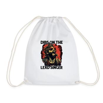 Dibs On The Lead Singer 7 - Drawstring Bag - white - Front