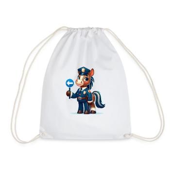 Officier de police à cheval mignon - Sac de sport léger - blanc - Devant