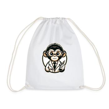 Cute Monkey Scientist - Turnbeutel - Weiß - Vorne