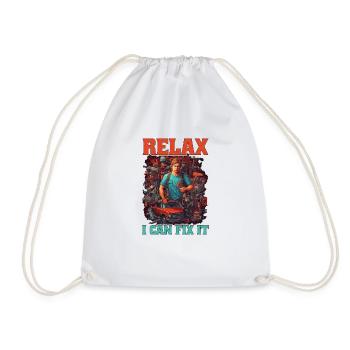 Relax I Can Fix It 18 - Drawstring Bag - white - Front