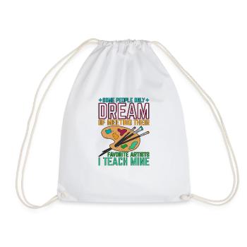 Meeting Their Favorite Artists, I Teach Mine 5 - Drawstring Bag - white - Front