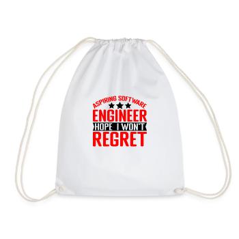 Aspiring Software Engineer, Hope I Won't Regret 2 - Drawstring Bag - white - Front