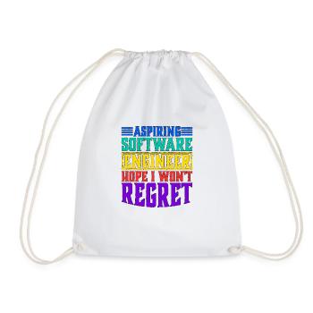Aspiring Software Engineer, Hope I Won't Regret - Drawstring Bag - white - Front