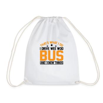 Je conduis un bus Wee Woo et je sais des choses 7 - Sac de sport léger - blanc - Devant