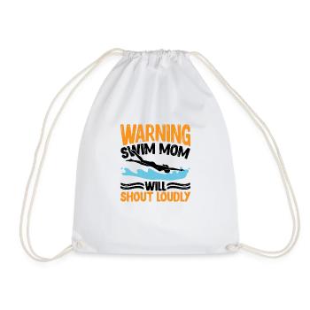 Warning Swim Mom Will Shout Loudly 7 - Turnbeutel - Weiß - Vorne