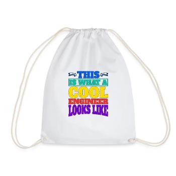 This Is What A Cool Engineer Looks Like 2 - Drawstring Bag - white - Front