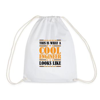 This Is What A Cool Engineer Looks Like 3 - Drawstring Bag - white - Front