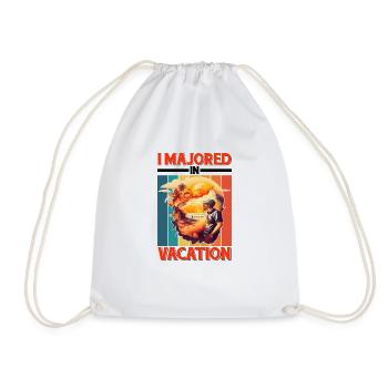 I Majored In Vacation 12 - Drawstring Bag - white - Front