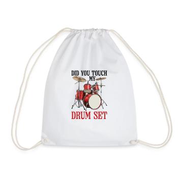 Did You Touch My Drum Set 26 - Drawstring Bag - white - Front