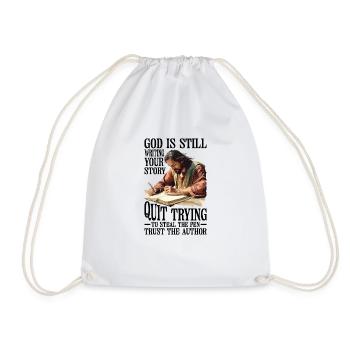 God Is Still Writing Your Story 26 - Drawstring Bag - white - Front