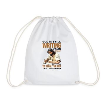 God Is Still Writing Your Story 34 - Drawstring Bag - white - Front