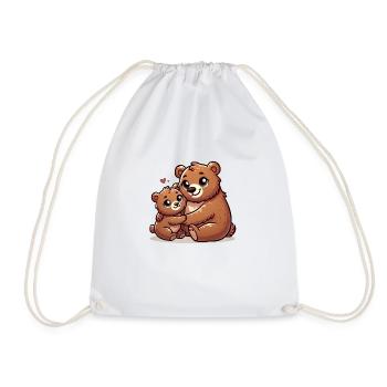 Loving Bear Parent with Child - Turnbeutel - Weiß - Vorne