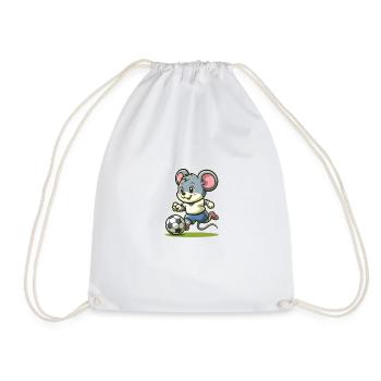 Souris de joueur de football mignon - Sac de sport léger - blanc - Devant