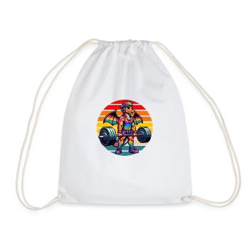 Strong Muscular Rainbow Dragon Lifting - Turnbeutel - Weiß - Vorne