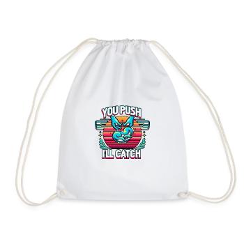 You Push I'll Catch 12 - Drawstring Bag - white - Front