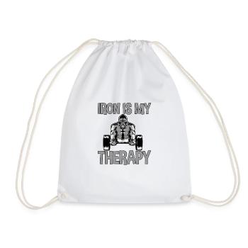 Iron Is My Therapy 2 - Drawstring Bag - white - Front