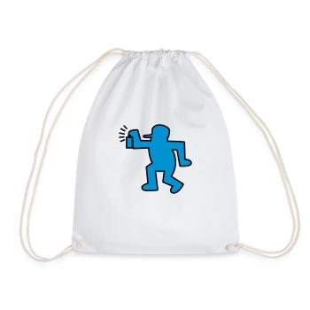 graffiti man - Drawstring Bag - white - Front