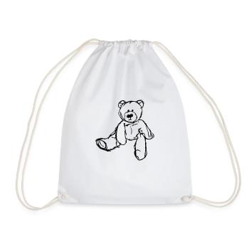 My first teddy bear for children - Drawstring Bag - white - Front