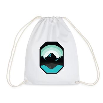 Panorama in the mountains | Nature hiking view - Drawstring Bag - white - Front