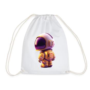 Space Kid Young Astronaut Birthday Four - Drawstring Bag - white - Front