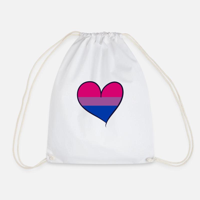 Bisexual pride heart - Turnbeutel - Weiß
