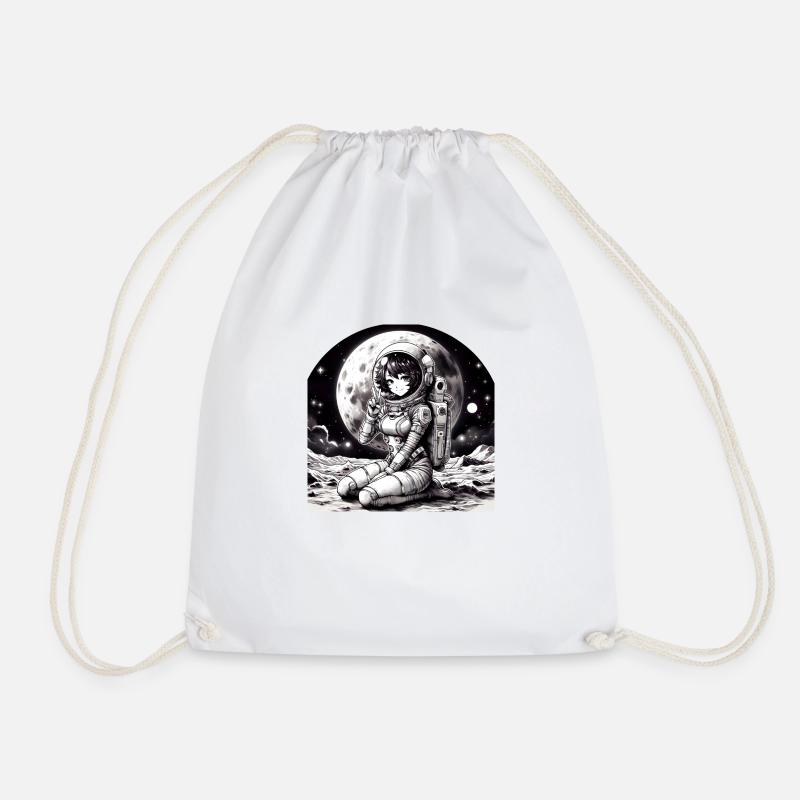 Manga Astronaut girl - Drawstring Bag - white