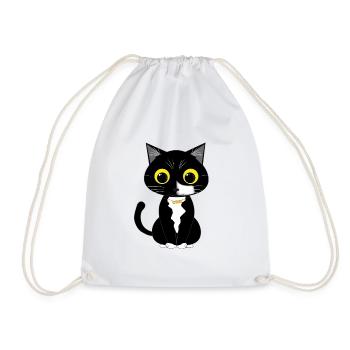 Cosmos cat - Drawstring Bag - white - Front