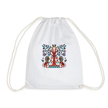 arbre géométrique inspiré d'art africain - Sac de sport léger - blanc - Devant