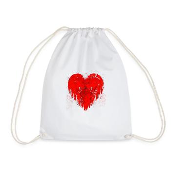 Heart wound zombie vampire blood - Drawstring Bag - white - Front