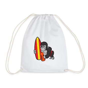 Gorilla Rettungsschwimmer Surfing Surfer Surfboard - Turnbeutel - Weiß - Vorne