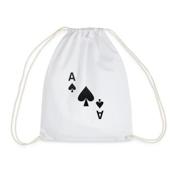Pik Ass Spielkarte Karten Spiel Kostüm Shirt - Turnbeutel - Weiß - Vorne