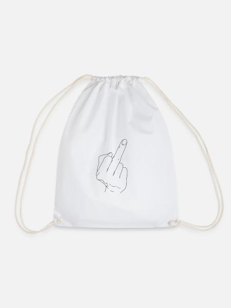 Wichser Mittelfinger fuck you - Turnbeutel - Weiß