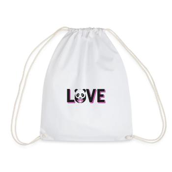 Panda bear love - Drawstring Bag - white - Front