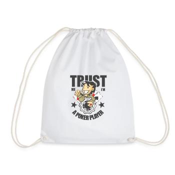 Poker Player Casino Gambling Cards Gift - Drawstring Bag - white - Front
