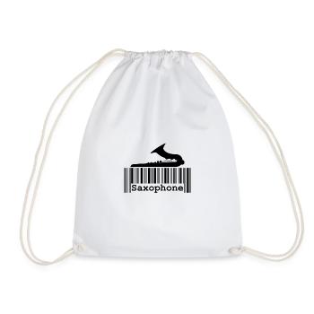 Saxophone Jazz Barcode Saxophone Classical Musician - Drawstring Bag - white - Front